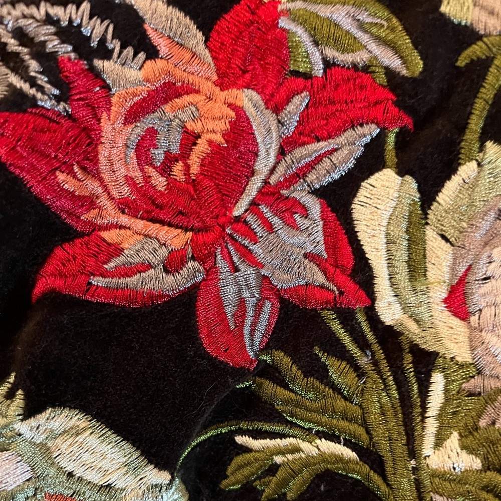 JOHNNY WAS velvet jacket blazer brown floral butterfly embroidered M medium - Picture 8 of 16